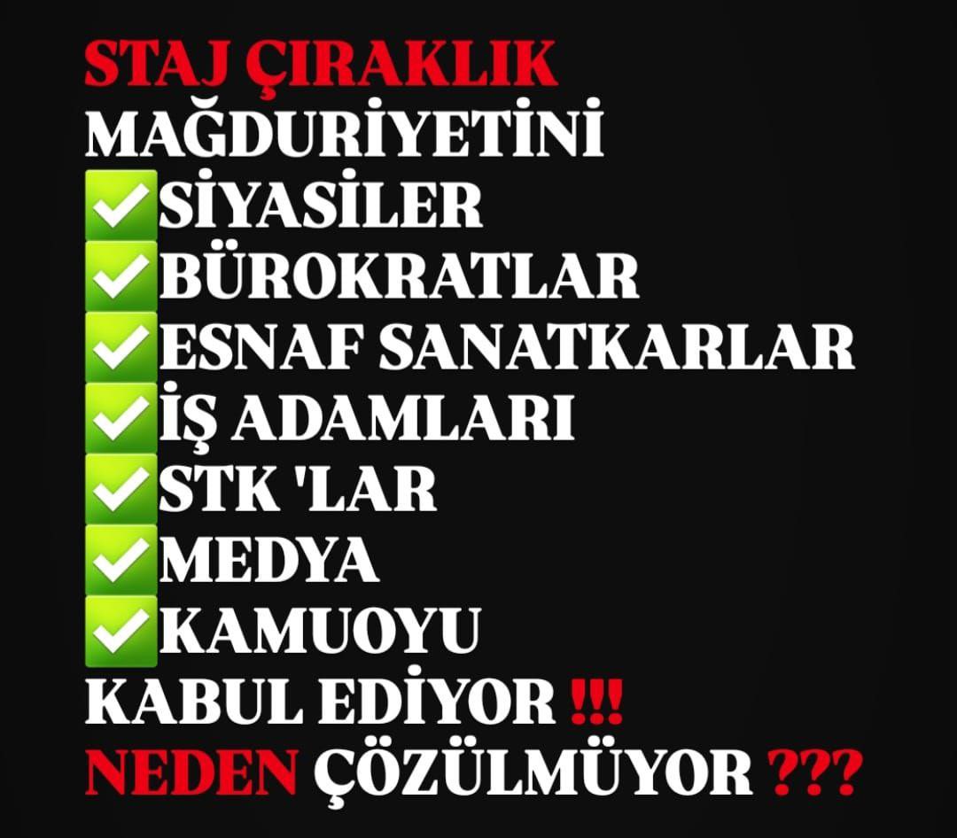 papatya_ema's tweet photo. STAJ ve ÇIRAKLIK SİGORTA BAŞLANGICI SAYILSIN SESİMİZİ ARTIK DUYUN MAĞDURİYET BİTSİN!!
@RTErdogan
@isikhanvedat 
@Yusuf__Tekin
@csgbakanligi 
@tcmeb
@vedatbilgn
@AhmetAYDIN_02
@avabdullahguler
@omerrcelik
Çözüm Üretin 
#StajyerÇırağınEmeğiÇalındı https://t.co/copjtppFaC