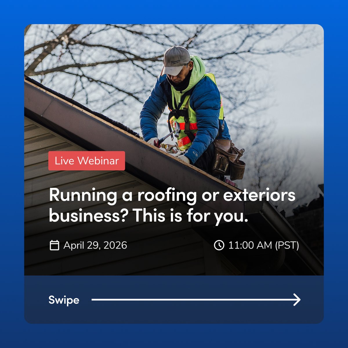 ServiceTitan's tweet image. Skip the spec sheets and bullet points. Join us live on April 29 for a full walkthrough of our latest features for roofing and exteriors professionals. See what’s new and what’s next. Register now: servicetitan.info/4cmG44q
#ServiceTitan #Roofing #Exteriors