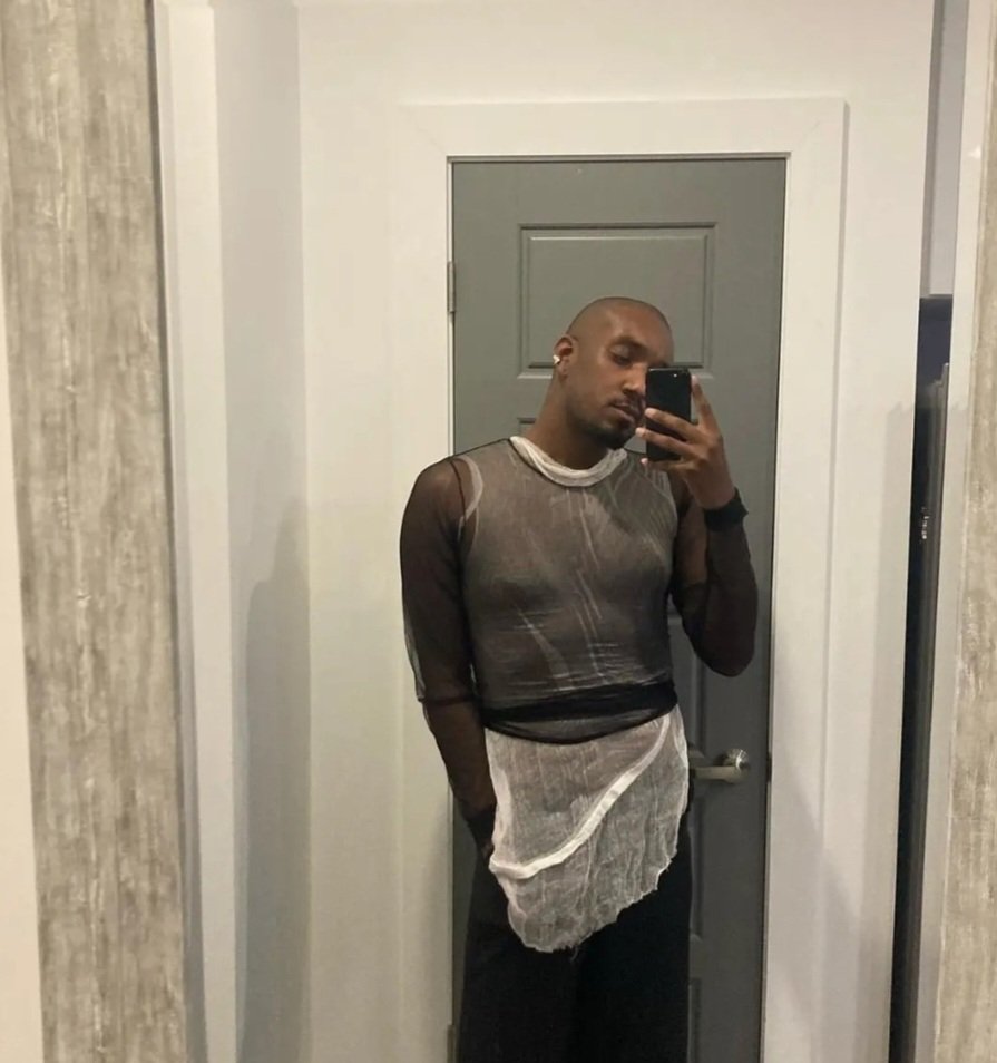 jeanmicheldames's tweet photo. Mesh overlays for Fall works for Summer too. Jean in Maison Margiela by John Galliano and The Row Fall 2026. https://t.co/o0Dmjo26G7