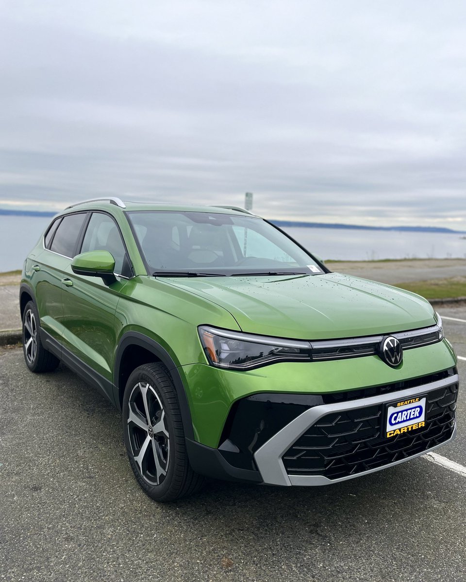 CarterVW's tweet photo. Brighten the gloomiest day ☀️ with the 2026 Volkswagen Taos 1.5T SEL in Bright Moss, available at Carter Volkswagen in Ballard!
#CarterVW
#VWLovers
#VWTaos
#Taos https://t.co/ZA1PZxLDeg