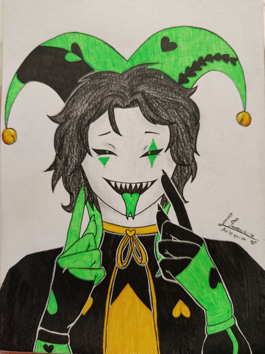 HipnosDraws's tweet photo. Arlequim 💚

#art #draw #drawingart #drawing #thefreakcircus #harlequin #fanart https://t.co/vCORaYCjaQ