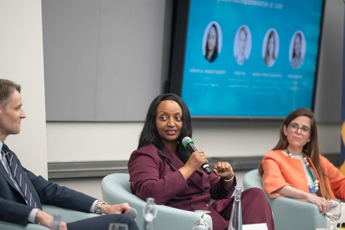 SorayaMHlive's tweet photo. Yesterday at the IMF WB #SM2026 in Washington DC, an insightful fireside chat by ECB President @Lagarde &amp; World Bank MD @bjerde_anna and a panel on the economic magic of equal opportunity for women. Shared Rwanda's progress and mindset shift toward women's financial empowerment. https://t.co/NWV2Wlur9G