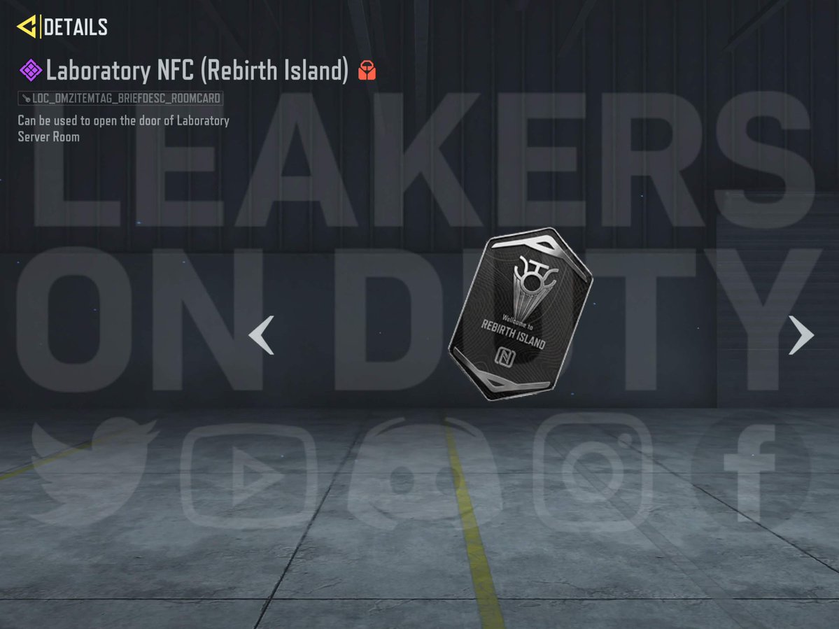 LeakersOnDuty's tweet image. NFC Card Keys for DMZ Rebirth Island [1/2]

#CODMobile #callofdutymobile #codm #codmnews #codmleaks