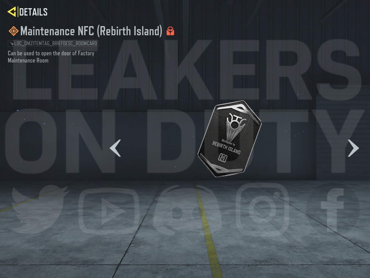 LeakersOnDuty's tweet image. NFC Card Keys for DMZ Rebirth Island [1/2]

#CODMobile #callofdutymobile #codm #codmnews #codmleaks