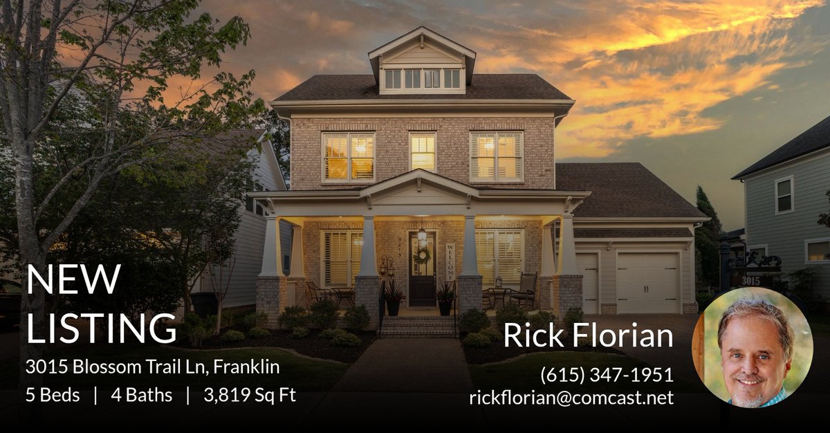 RickFlorian's tweet photo. 📍 New Listing 📍 Take a look at this fantastic new property that just hit the market located at 3015 Blossom Trail Ln in Franklin. Reach out here or at (615) 347-1951 for more information!

Listed by Rich Ramsey https://t.co/vsi4vfKSP9 https://t.co/qson7eqFE3