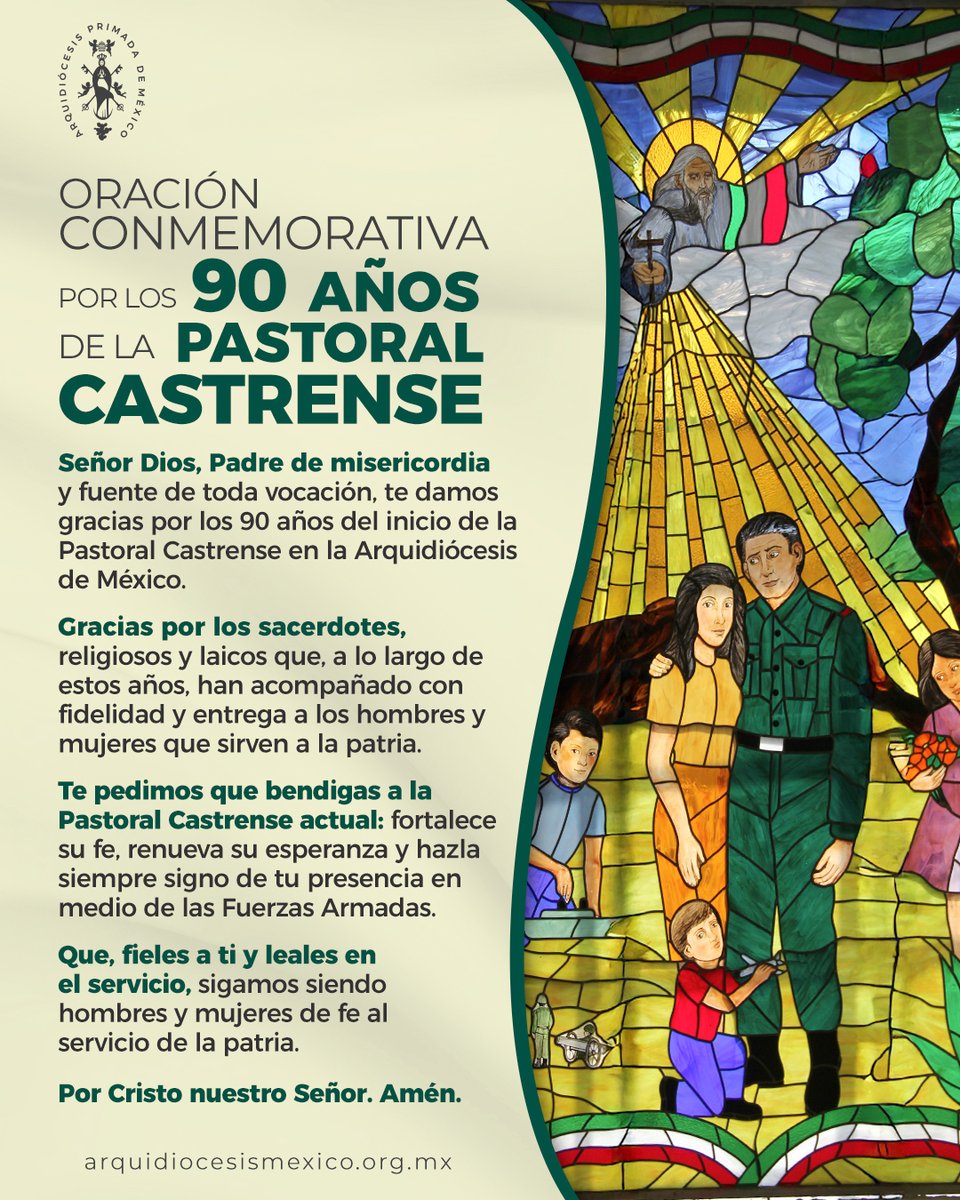 ArquidiocesisMx's tweet image. Elevemos juntos una #oración por la Pastoral Castrense, Capellanía Militar, quienes cumplen 90 años dando acompañamiento espiritual a los soldados y marinos que sirven a nuestra patria. 😇