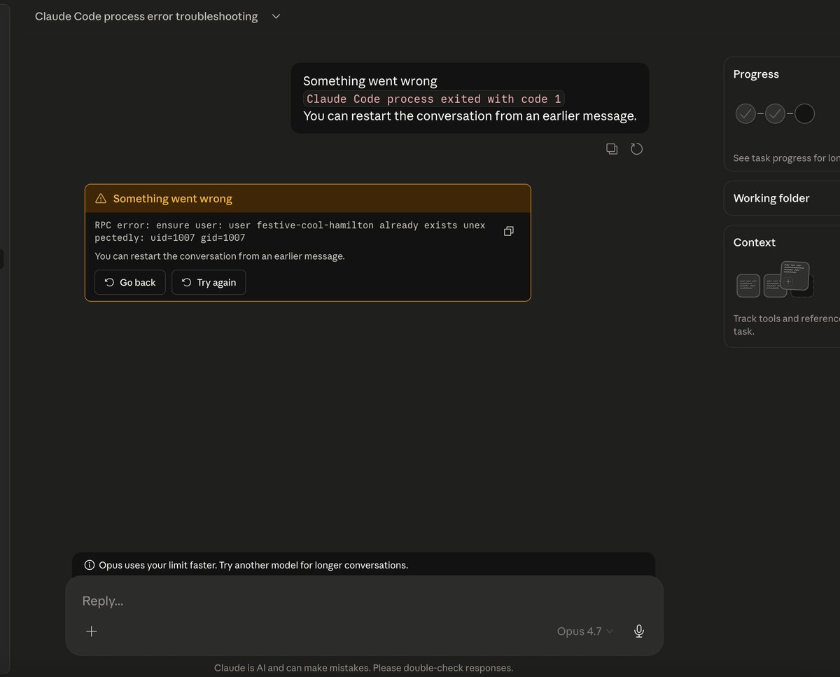 jayantudaipur's tweet image. #claudeDown
@claudeai