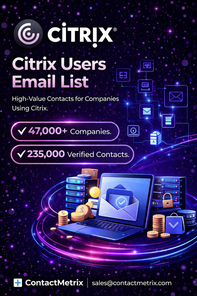 ContactMetrix's tweet image. If your product sells to Citrix environments — you need this.
235k+ verified contacts. VDI. DaaS. Hybrid. On-Prem. Role-segmented. Geography-filtered. ABM-ready.
Free sample: contactmetrix.com
#Citrix #DigitalWorkspace #ABM #SaaSMarketing #ZeroTrust