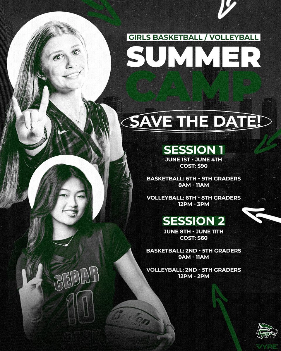 cphsvb2018's tweet photo. Save the Date: Summer Camp will be here before you know it. Make sure to make your plans and make a day of it by attending both camps! Registration will go live in a few weeks. Stay tuned! Letโs GO ๐๐บ๐๐ #CPProud #SameStandardDifferentLevel #ForthepackWiththepack #EarnedNotGiven2026