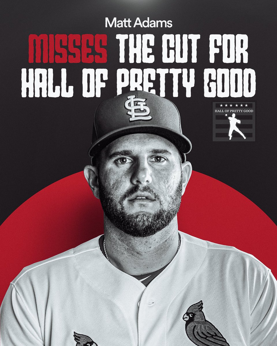 hallofgoodpod's tweet photo. 🚨BREAKING🚨

Matt Adams received 47% of over 27,700 votes and has officially missed the cut for the Hall of Pretty Good. https://t.co/pAGbwdNX6A