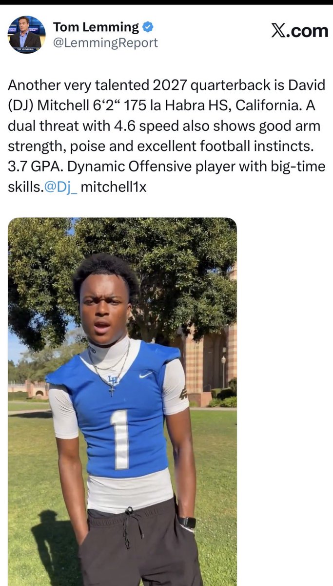 David Mitchell Jr QB1 3 ⭐️ tweet media