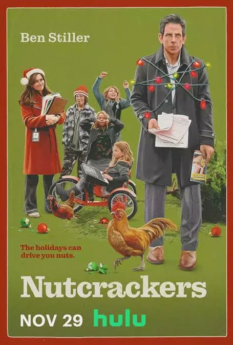 Day 106 of 🎬.

NUTCRACKERS (2024).

Ben Stiller stars as Mike, a business-minded worker in Chicago. His sister &amp; her husband dies, leaving her kids in his care. So these 4 boys (also, actual siblings in real life!) are a real pain for him and his job, &amp; all he has to do...

👇🏾
