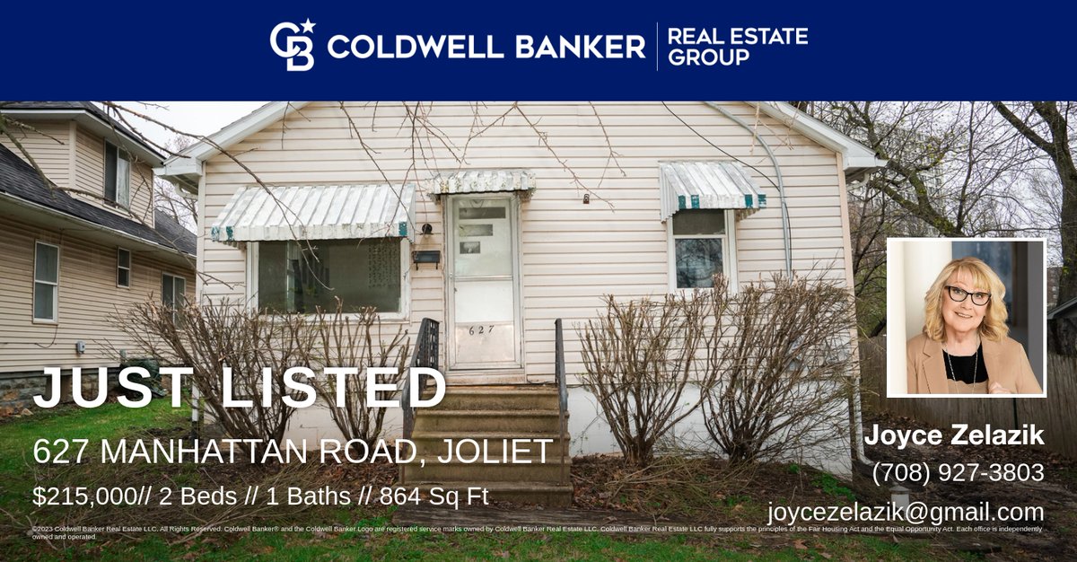 joycezelazik's tweet photo. Just Listed by Lorecia McGowan! New property at 627 Manhattan Road in Joliet, listed by my colleague at Coldwell Banker Real Estate Group. I can share details, connect you with the team, or schedule a private tour — message me or... https://t.co/Uc7pwsiGP4 https://t.co/1AZVdV3LQz