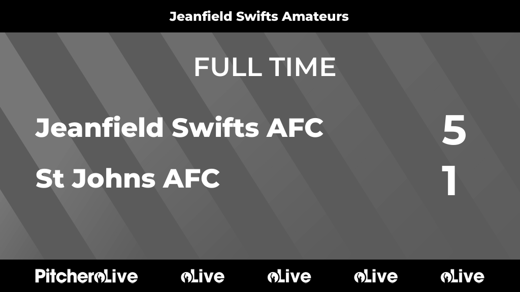 COYJS's tweet photo. FULL TIME: Jeanfield Swifts AFC 5 - 1 St Johns AFC
A. Abboud ⚽⚽⚽
R. Gillies ⚽
A. Philips ⚽
#coyjs
https://t.co/oqfvO1liZ0 https://t.co/NvzA2qIKQv