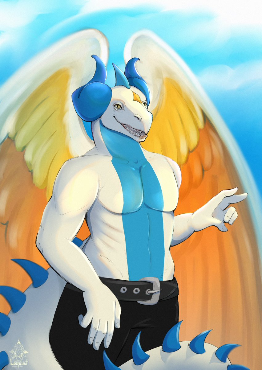 opaluim's tweet photo. For my dragon drawing exercises, I used soft shading on this dragon, which was kindly provided by @finnswan11 from Treds
Thank you I hope I haven’t altered its canonical appearance 
and thank you all for the advice 

#dragon #furryart #dragondrawing #furry #furryoc #dragondraw https://t.co/4LlxZS10xe