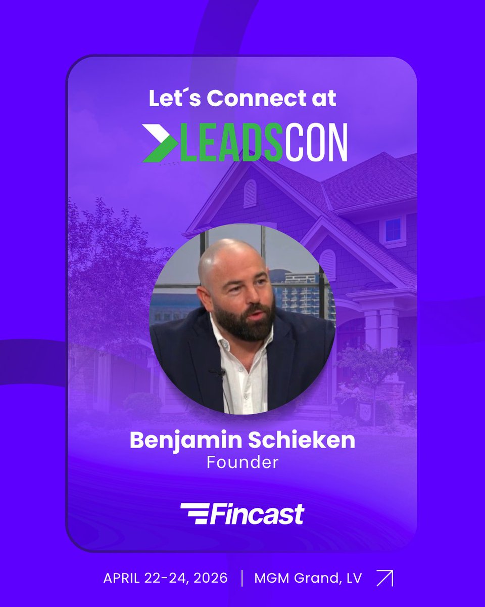 gofincast's tweet photo. Most mortgage “innovation” just adds noise.

At LeadsCon Las Vegas @leadscon next week, we’re talking about what actually drives revenue: Human talent + AI (done right).

If you’re there, come find Benjamin @JSCHIEK
#LeadsCon  #Fintech #Mortgage #AI #Leadership #Fincast https://t.co/zELZLi1XqY
