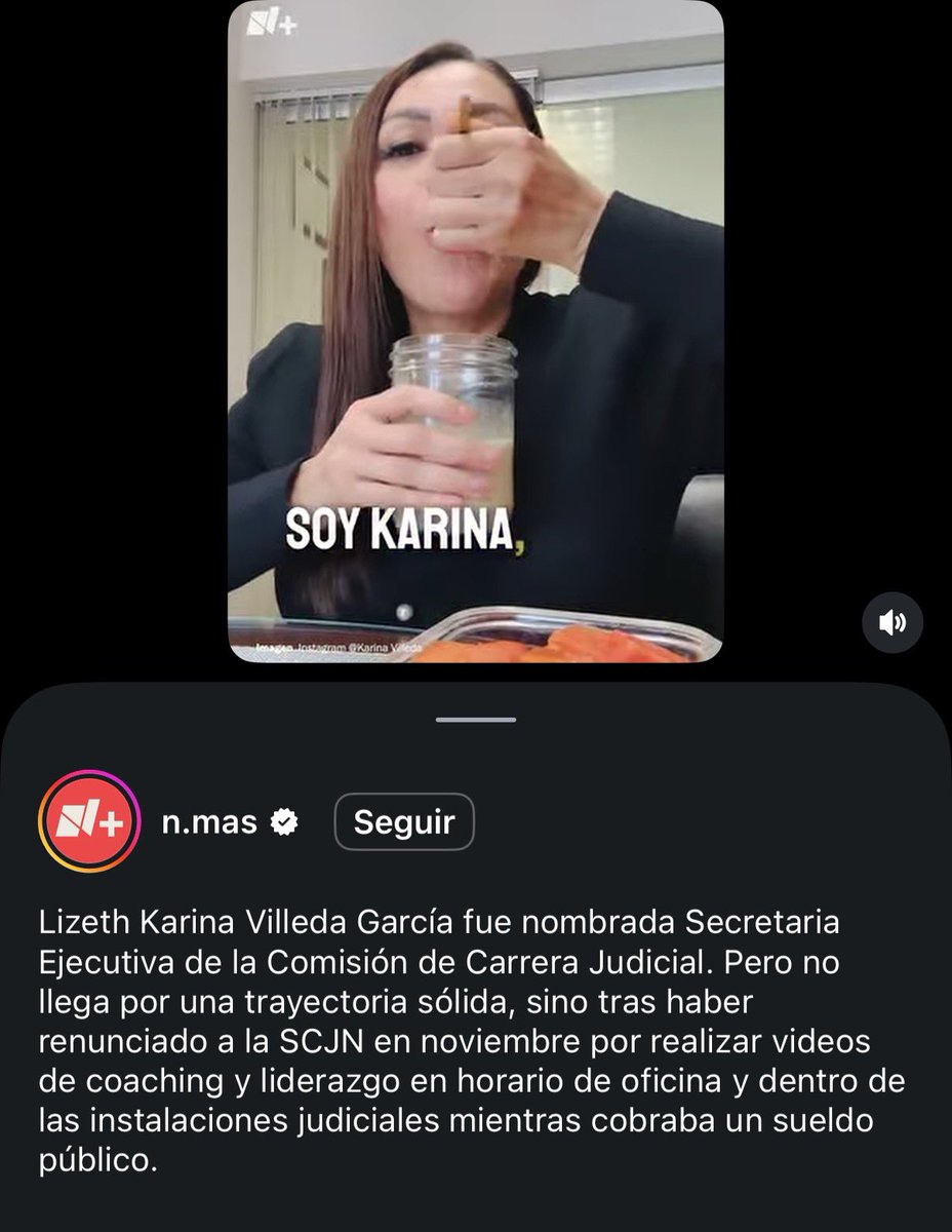 EliudTapia's tweet photo. La nueva Secretaria Ejecutiva de la Comisión de Carrera Judicial, Karina Villeda García, había renunciado recientemente a un puesto en la Suprema Corte después de ser exhibida usando espacios institucionales para grabar videos personales para sus redes sociales. 

Vaya suerte la de funcionaria para pasar de tener un puesto en la Suprema Corte a ocupar una posición fundamental en el Órgano de Administración Judicial. 

https://t.co/bGjccym5Yn