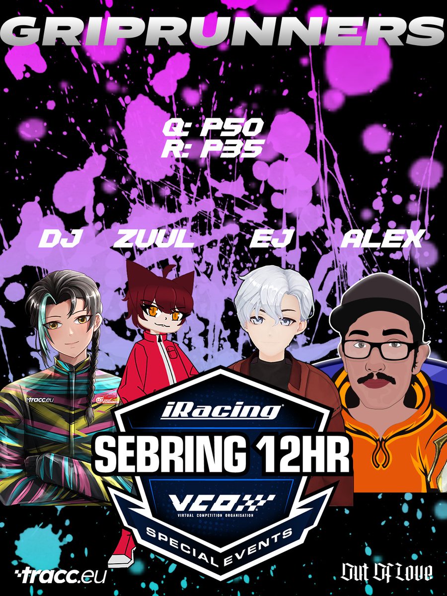 The_GripRunners's tweet photo. Late post But congrats to our teams first @iRacing Enduro with the 12 hours of Sebring!

Had a rough start with a wanna be max verstapen in an AMG swiping us on sunset but we were able to climb back up to finish P35!

Thanks to our Drivers for a unforgettable race experience! https://t.co/gomIqRZpLy