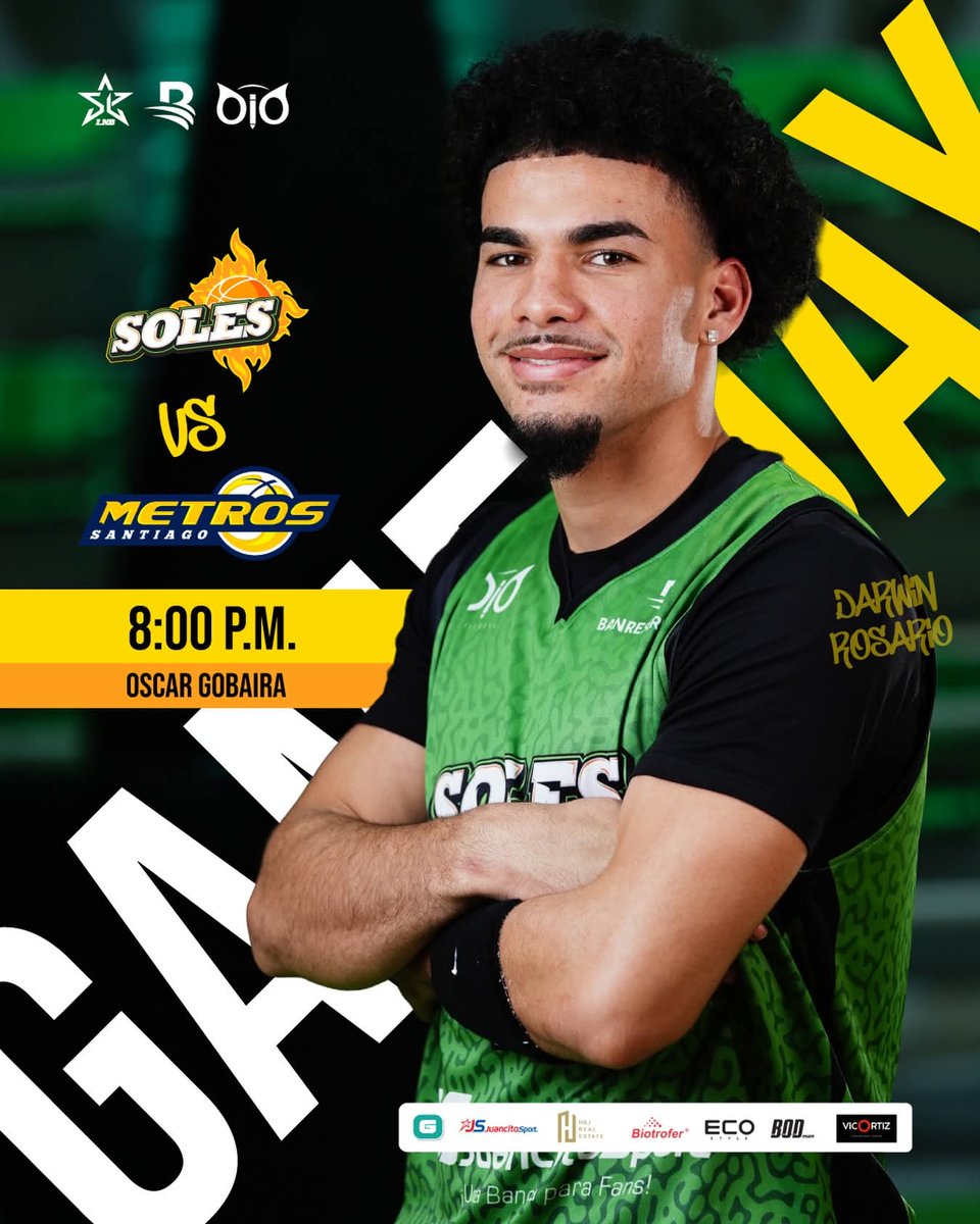 SolesSDE's tweet photo. ¡VAMO’ A ETO VAMO’ A ETO! 😎☀️
Iniciamos nuestra temporada visitando a los @MetrosSantiago.
⏰ 8:00 P.M.
📍Gran Arena del Cibao Oscar Gobaira
#GoSoles🟢🟡 https://t.co/urFBN6ohSc