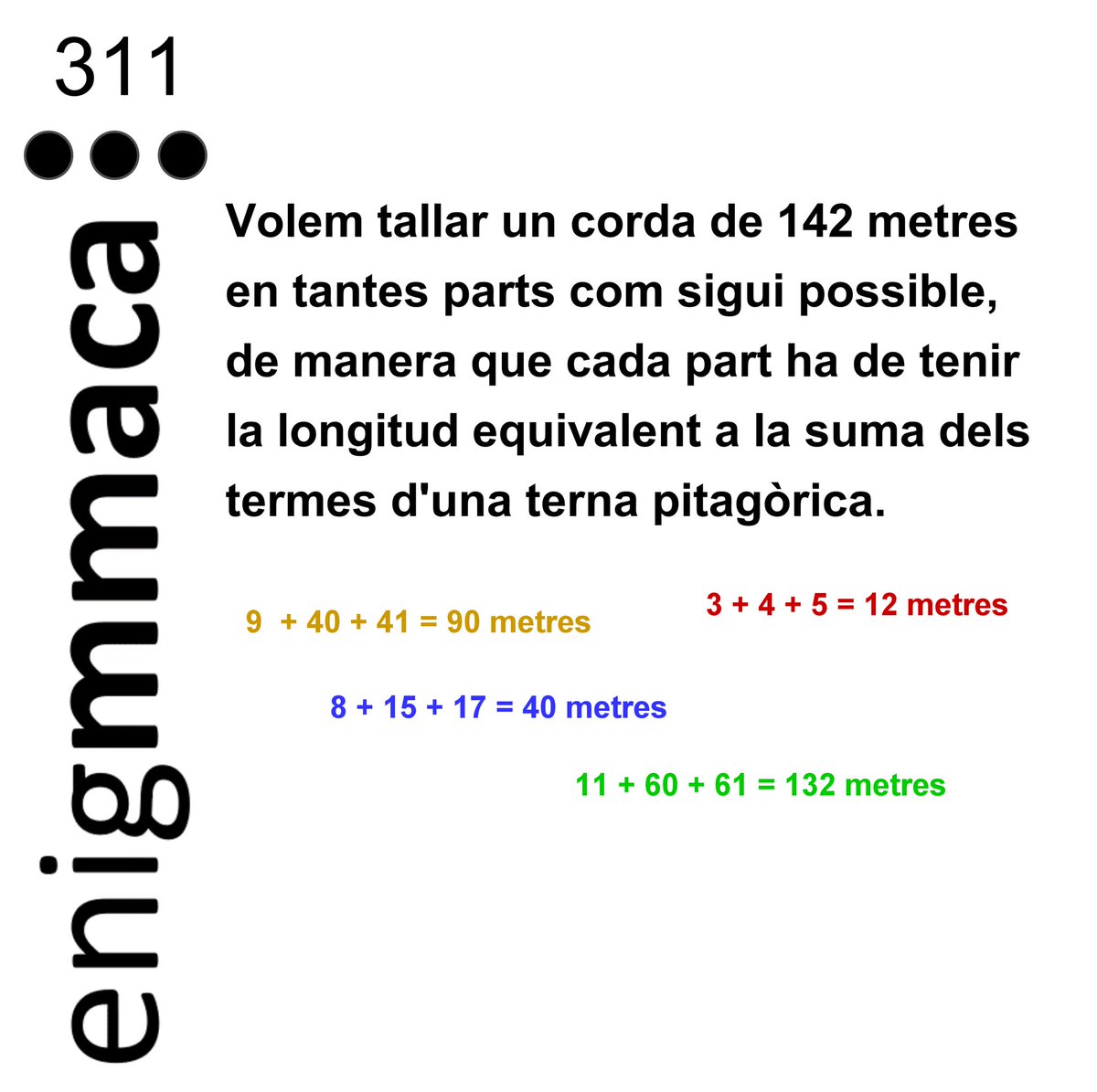MMACA_cat's tweet photo. 👀 Poseu-vos a prova (#enigmmaca111)….estireu les neurones (#enigmmaca 311B) i….. trobeu les solucions dels enigmes d’aquesta setmana 🧠
#enigma #repte #càlcul #maths #matemàtiques https://t.co/2l0Db1b07f