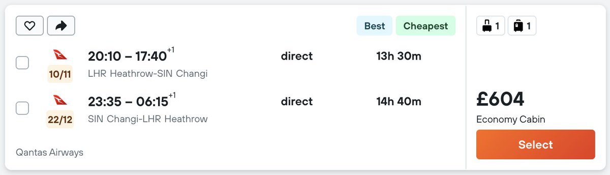 FlyCheaply's tweet photo. ⚡️💺 Non-stop flights to Singapore 🇸🇬  from London 🇬🇧 starting from £604 https://t.co/zJhLzpw8GF