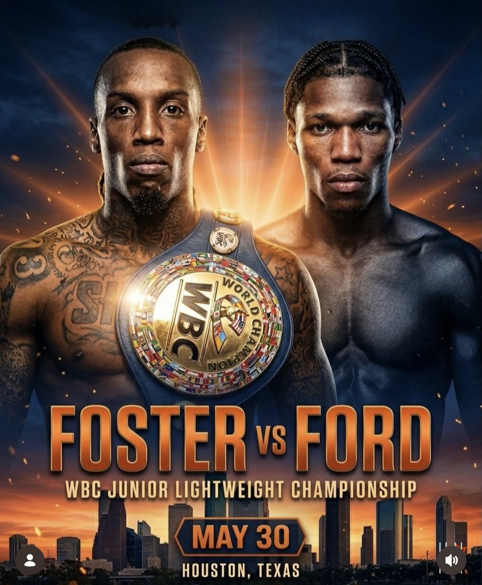 fighthooknews's tweet image. Two Time World Champion O’Shaquie Foster will defend his WBC Super Featherweight title against Former World Champion Raymond ‘ Savage’ Ford in his Hometown of Houston, Texas on DAZN May 30th #fosterford #daznboxing #wbcboxing #toprankboxing #matchroomboxing