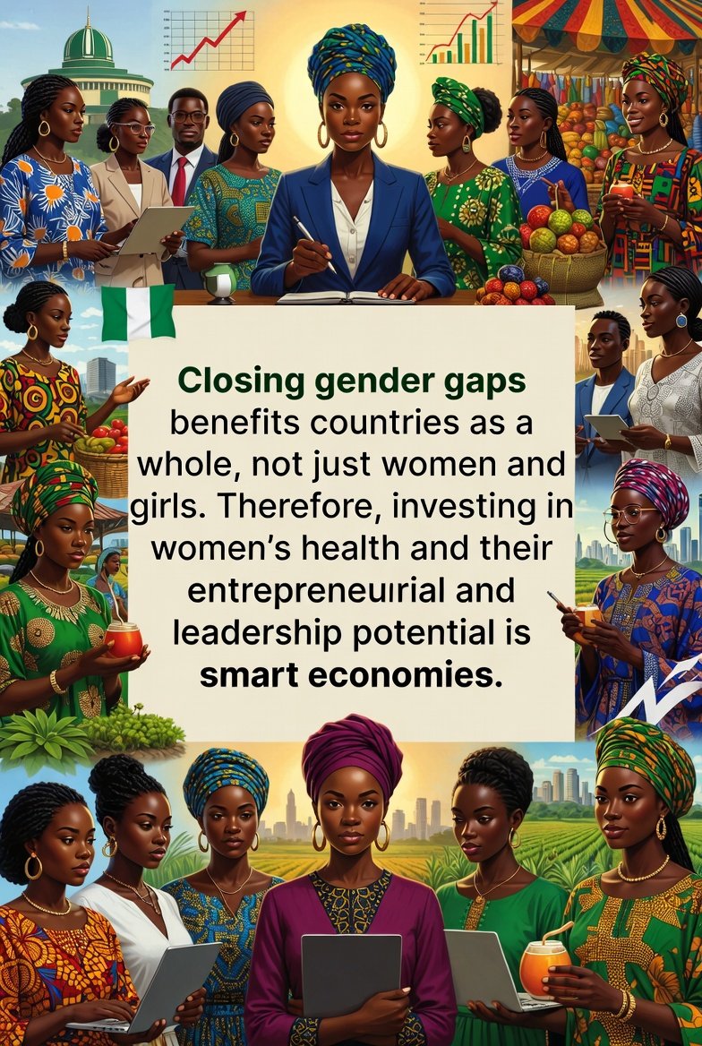 EvaJoe2022's tweet image. CLOSING GENDER GAPS = STRONGER ECONOMIES

Investing in women’s health, entrepreneurship, and leadership in Nigeria boosts growth, jobs, and stronger communities.
Smart economics starts with women. 🇳🇬

#GenderEquality #WomenInNigeria