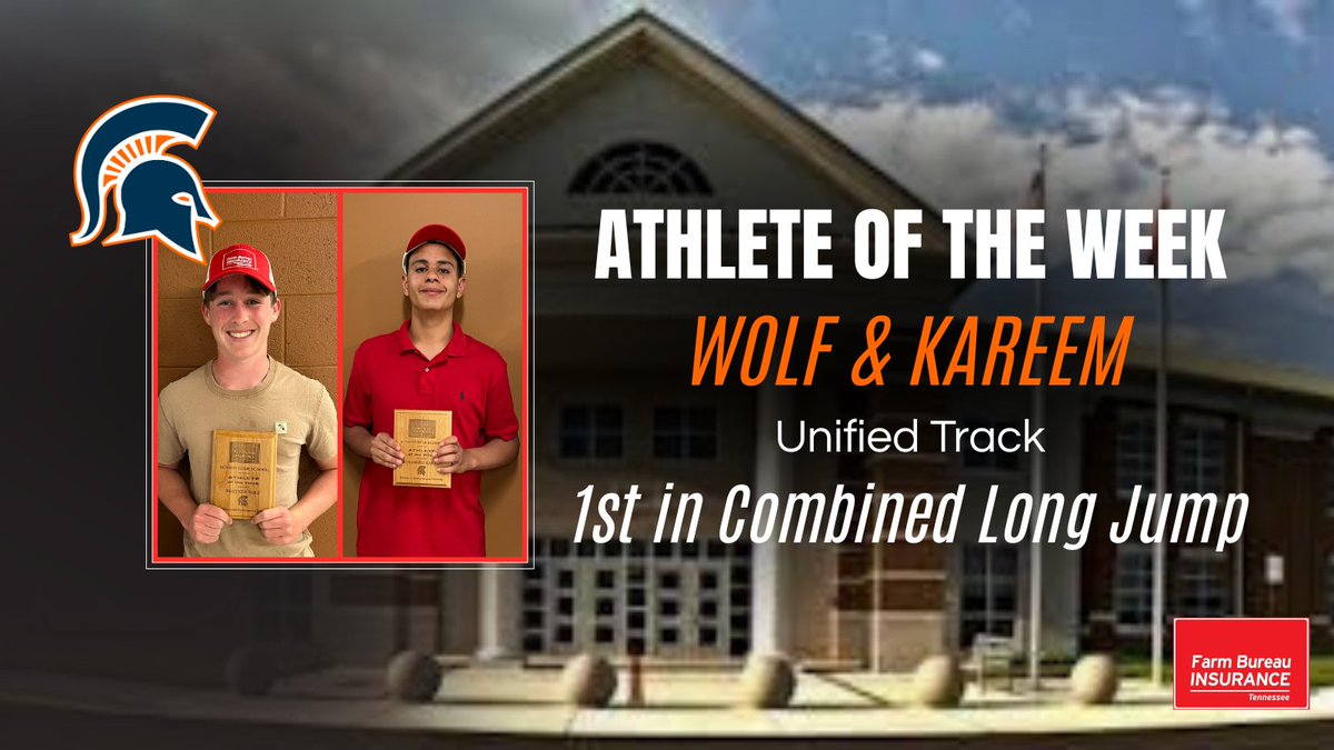 wcsSHSAthletics's tweet image. The Farm Bureau Insurance Athletes of the Week are Breyker Wolf and Mohammed Kareem. Together they won 1st place at the Wilco Unified Track Meet with a combined mark of 28.1 ft. Congrats guys! #evertrue