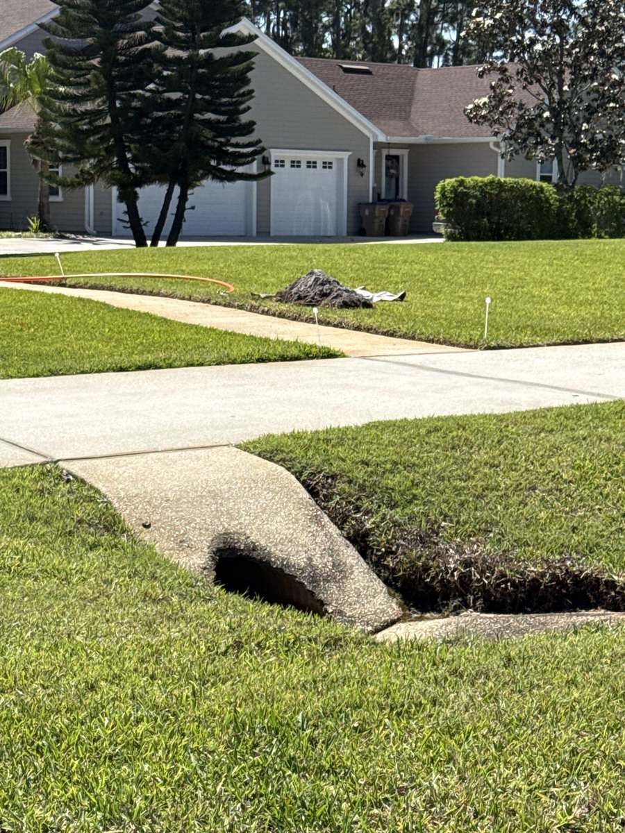 IamChange's tweet image. This is what you get when #tmobile shows up in your neighborhood to install their #fiber. I’ve got calls out to local news stations &amp;amp; to our county. The first county guy said this is the first time he’s heard they are digging up people’s yards and not working in the easement.