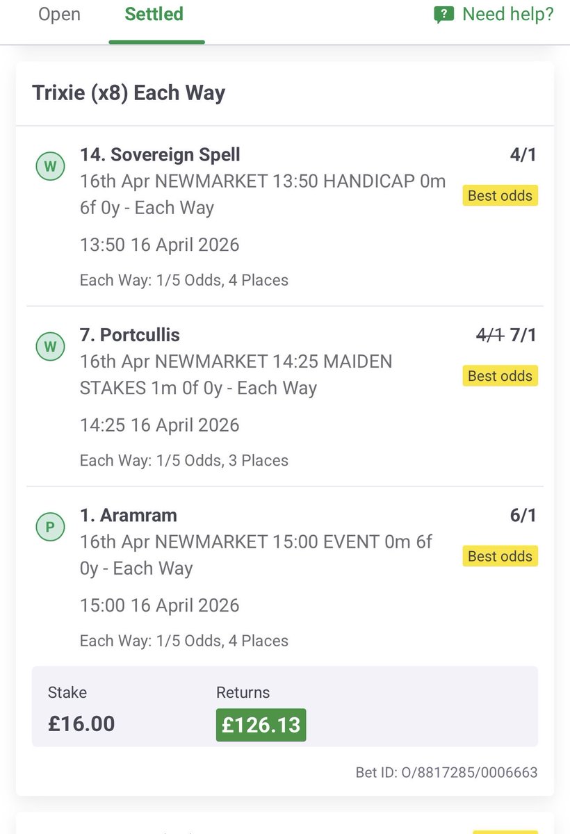 ledpool12's tweet photo. @DFrankcom Close to a decent return, but the Jockey on Aramram woke up to late 🤔 https://t.co/j7GoDxZd6K