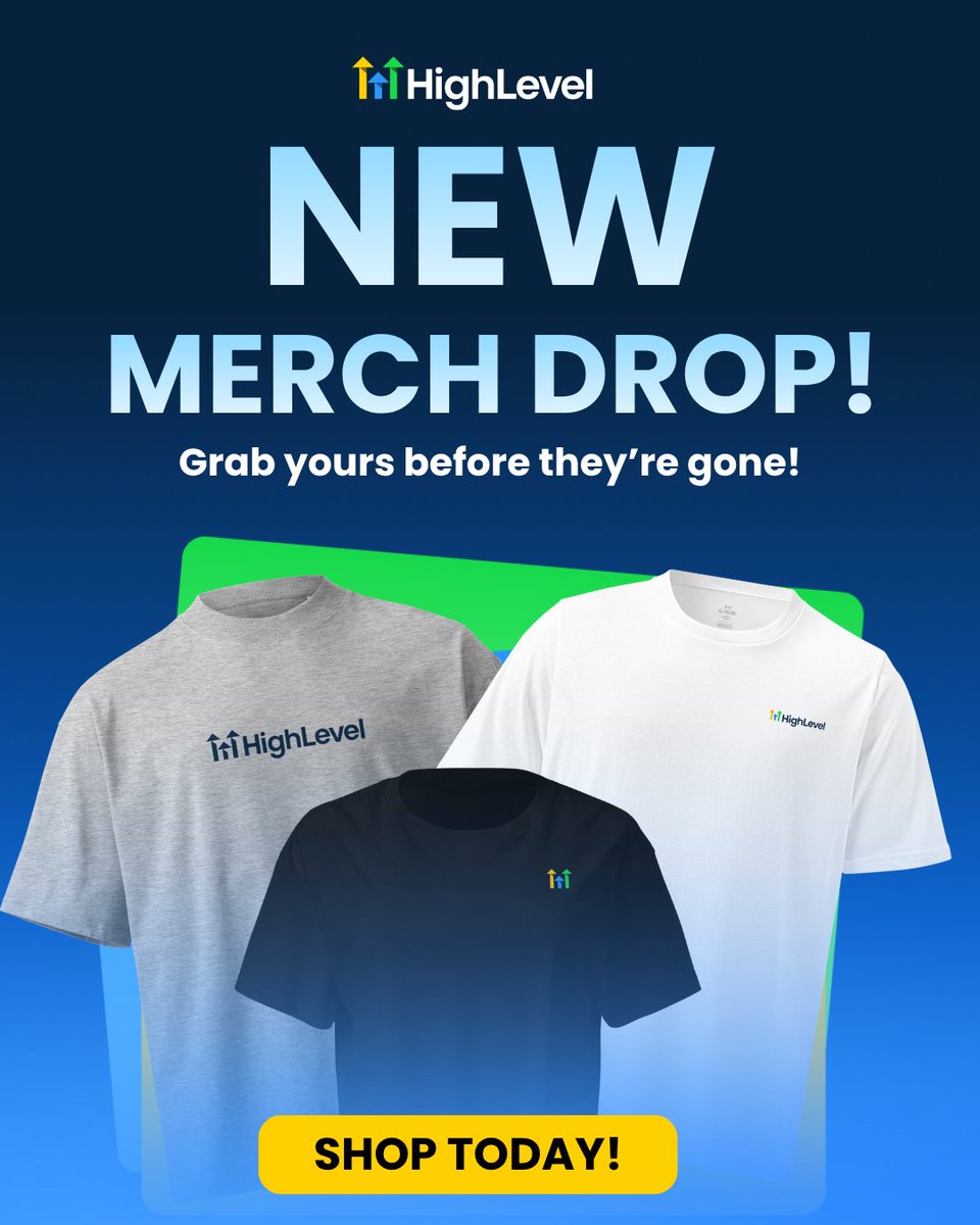gohighlevel's tweet image. Not us dropping merch hotter than your competitors' Q1 results. 💀
Grab yours. store.gohighlevel.com

#HighLevel #GoHighLevel #NewDrop