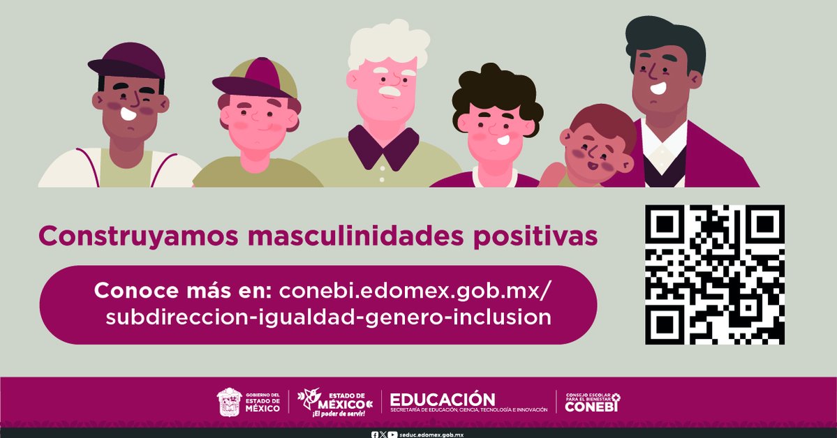 CONEBIedomex's tweet image. 🌟Fomentar valores de respeto, equidad y corresponsabilidad fortalece las relaciones libres de violencia y contribuye a la igualdad de género. Consulta o descarga el cartel “Construyendo masculinidades positivas” en 💻📲
tinyurl.com/5c4mrd39 
#ElPoderDeLaEducación
#SomosCONEBI