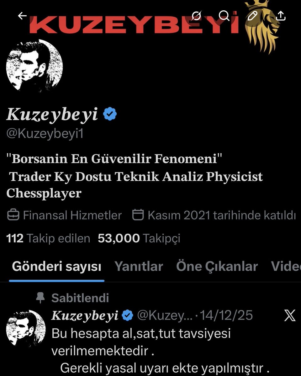 Kuzeybeyi1's tweet image. #bist100 
53.000 olmuşuz 🧿
55.000 de buluşalım …
Mottomuz ..
Hergün hisselerimizden birileri , bir gün hepsi …
  Hergün hüstad bozuntularından birini geçeceğiz .. Bir gün hepsini …
