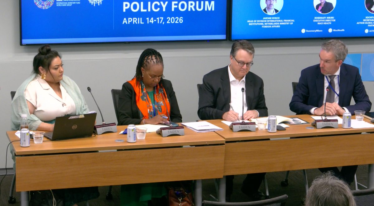 WACIHealth's tweet photo. @centreforyouths @theGFF @ACTION_tweets @rosemarymburu "This is about putting your money where it really matters most... about being able to make a difference for those groups that need support more than ever, especially in the changing environment."

- Jerome Larosch, Netherlands MFA on @theGFF

 #SpringMeetings2026 #InvestInHealth https://t.co/0kBZKExzE8