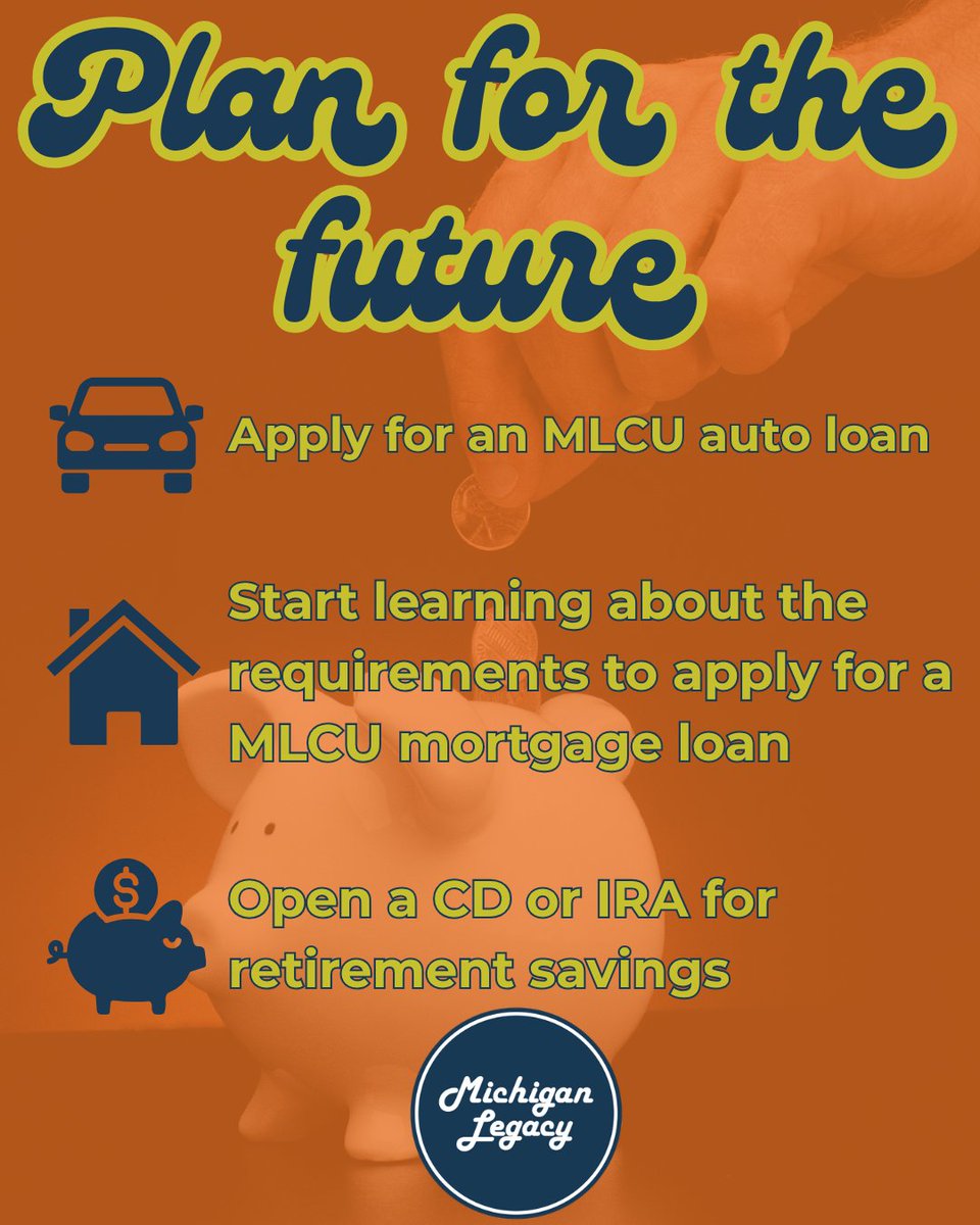 MILegacyCU's tweet photo. Your future doesn’t start “someday.” It starts with what you do today. Learn how money works so it can work for you. #BuildYourBag #FutureYouWins https://t.co/EPTYmZ4JRj