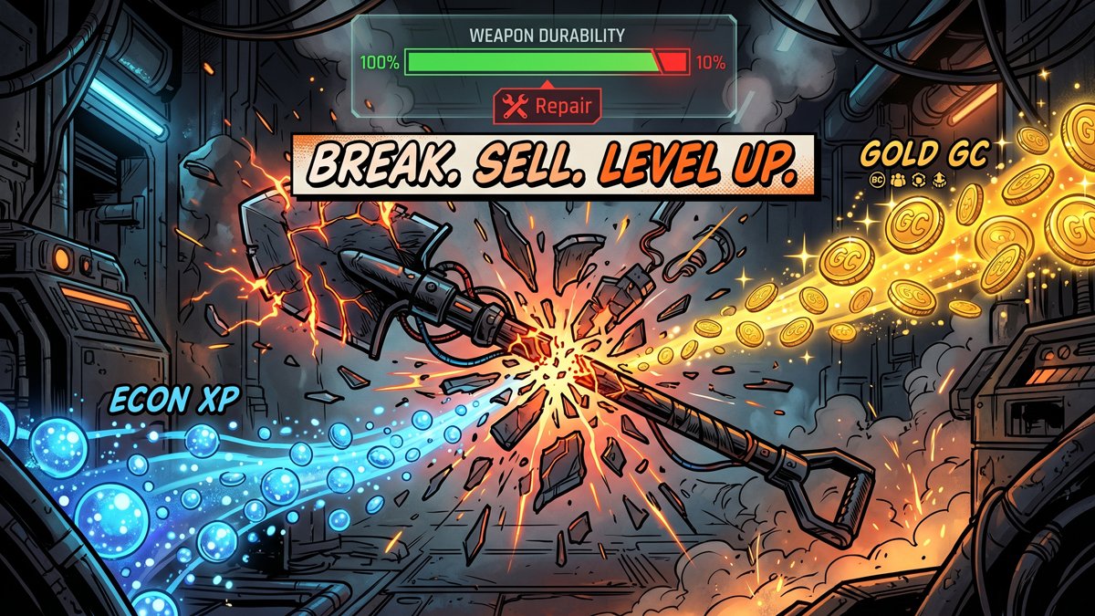 Neuroborncats's tweet photo. Durability, repair, and Economic Level are LIVE! 💥

Break your gear in battles, repair it, then sell broken items for GC and Economic XP.
Or mint them as indestructible NFTs. Your choice.

Full patch notes in our Discord 👇

https://t.co/0BU8R2TadR

#WAX #NeurobornCats #WAXGames https://t.co/evZaBA2ial