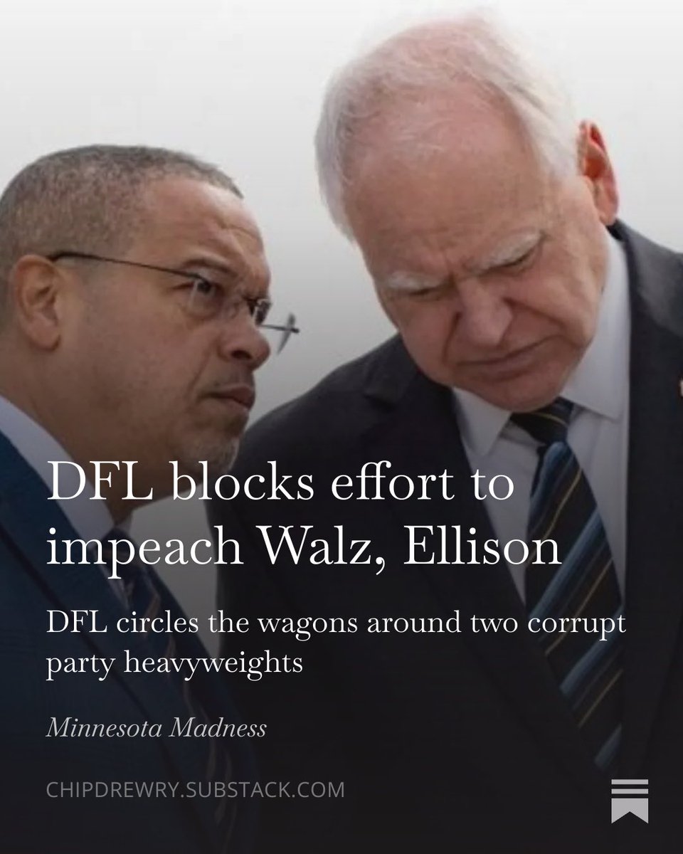 jethroscousin's tweet image. Because it did not pass out of committee, the impeachment process does not move forward to the full House or any investigative committee stage at this time.in meeting. #Minnesota #impeachment #news

chipdrewry.substack.com/p/dfl-blocks-e…