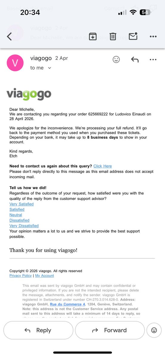 FrostieLFC's tweet photo. @viagogo are a  joke. Sent alternative tickets without agreeing, worth a LOT less and worse seats. Agreed to let me return the tickets and refund, only to get the tickets back then refuse the refund! No tickets, no money, nothing! Told me no refund, decision final! @viagogo_UK https://t.co/JCz0tluXeU