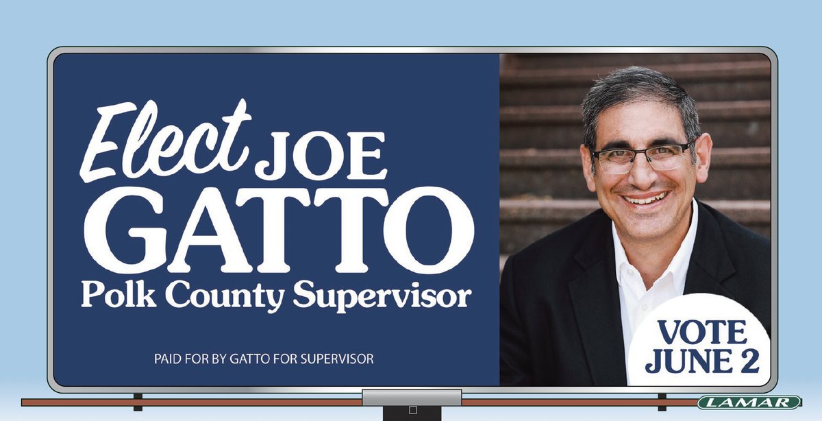 joegatto4's tweet photo. Billboards are going up all over District 4, and now it is your turn to play along.

Where do you think you will see the first Joe Gatto for Polk County Supervisor billboard? Comment your guess below. https://t.co/qgWoqMXamp