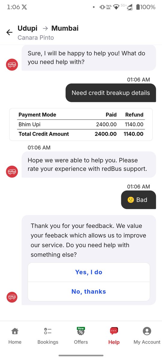 RakeshBandi19's tweet image. Since the cancellation was made very soon after booking, I request a review for a one-time goodwill refund.

Please DM for booking ID and details. #redBus #Refund #CustomerCare