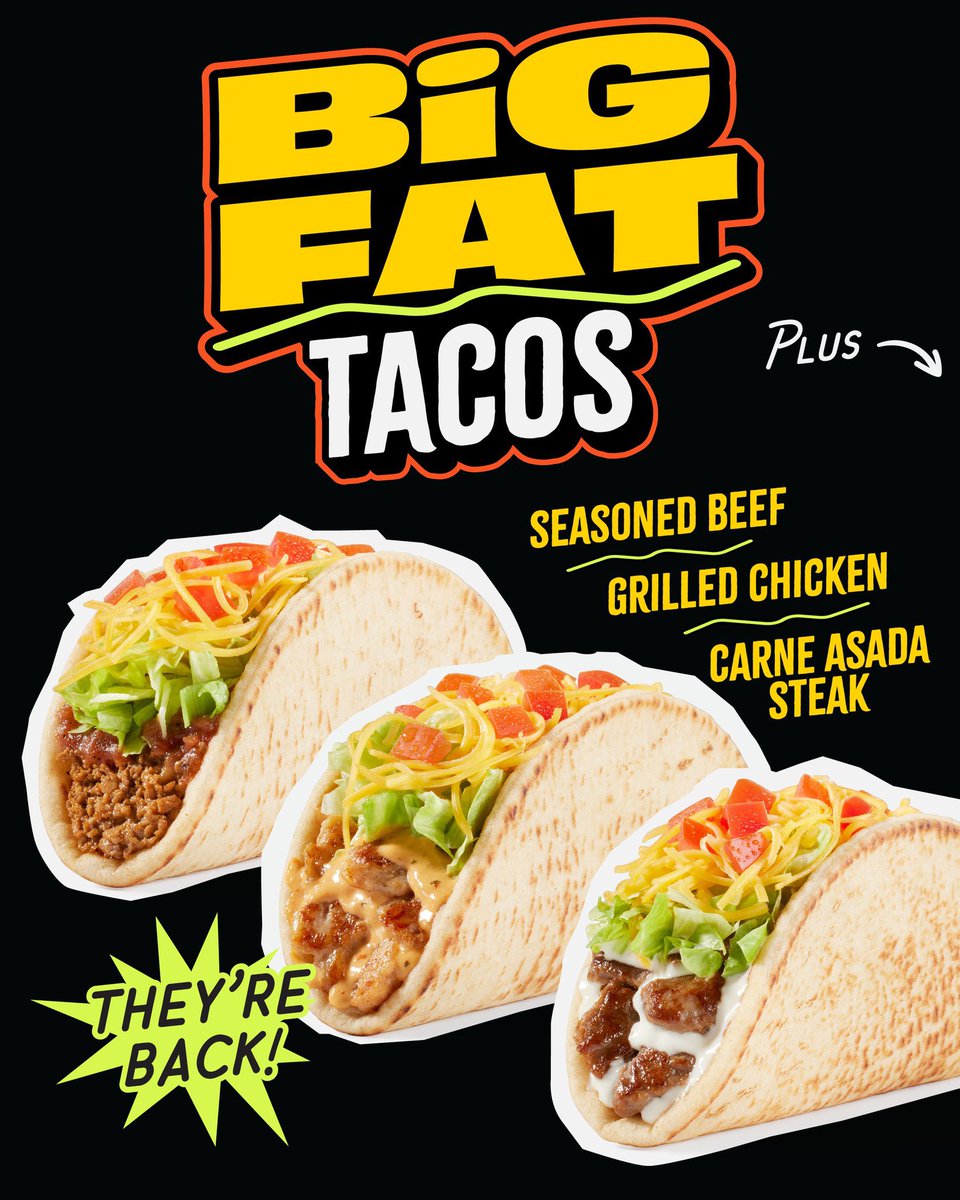 RyanDDowns's tweet image. .@DelTaco: ☎️ The 90s called ... and Big Fat Tacos are BACK. Chicken, steak and seasoned beef. Available for a limited time .. and only at Del Taco. Order at deltaco.com or via
the #DelTaco ☀️app…
apps.apple.com/us/app/del-tac…
#ryanddowns ✞ 🏃🏻‍♂️💨 👿