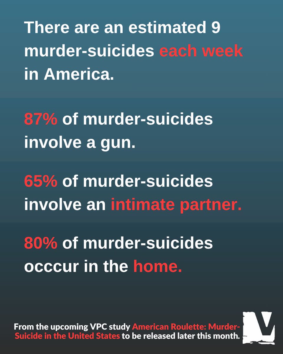 VPCinfo's tweet photo. The VPC released key findings from the upcoming study "American Roulette: Murder-Suicide in the United States" following the murder-suicide of former Virginia Lieutenant Governor Justin Fairfax and his wife. Keep an eye out for the full study being released later this month. https://t.co/lp6KZ1TdTn