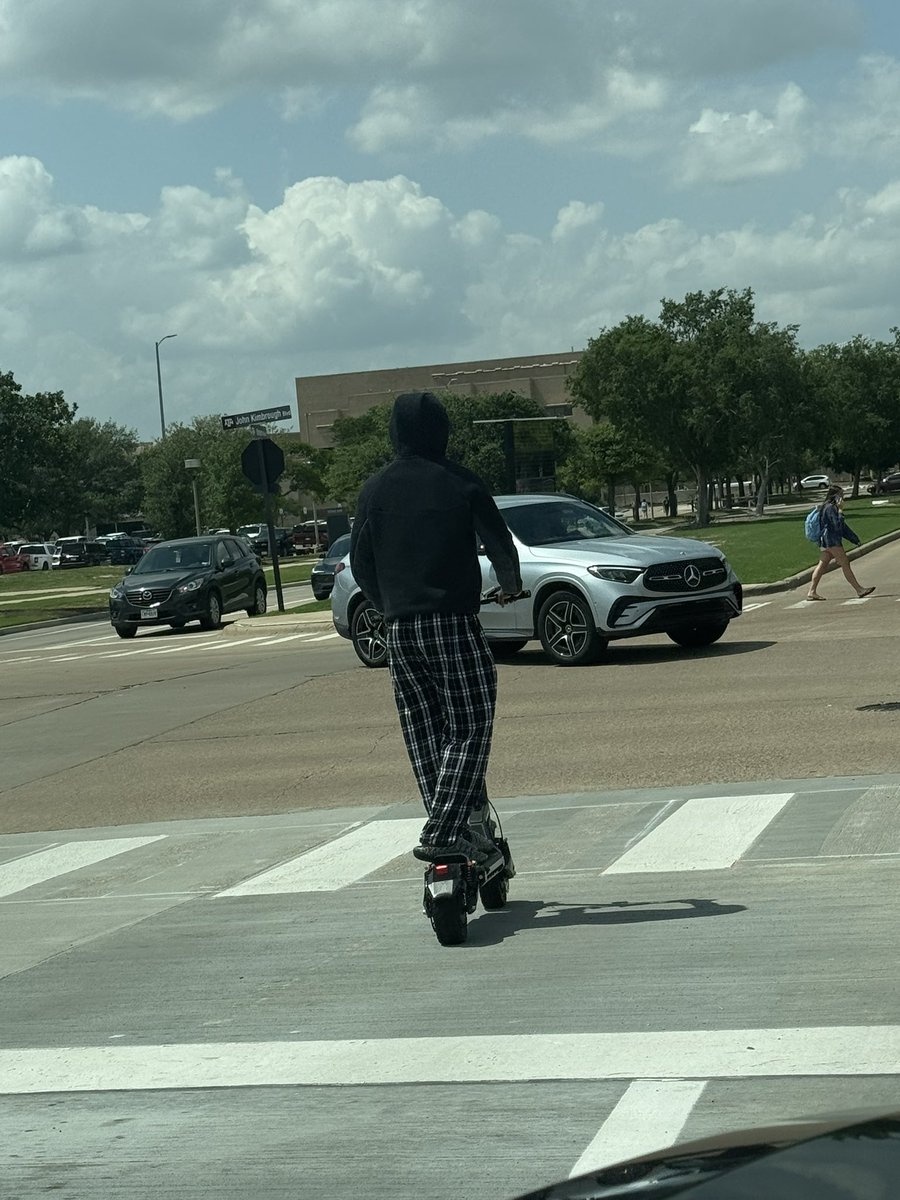 “Everyone look at me, I’m wearing PJs and a sweatshirt in 90 degree heat!” I’m gay!