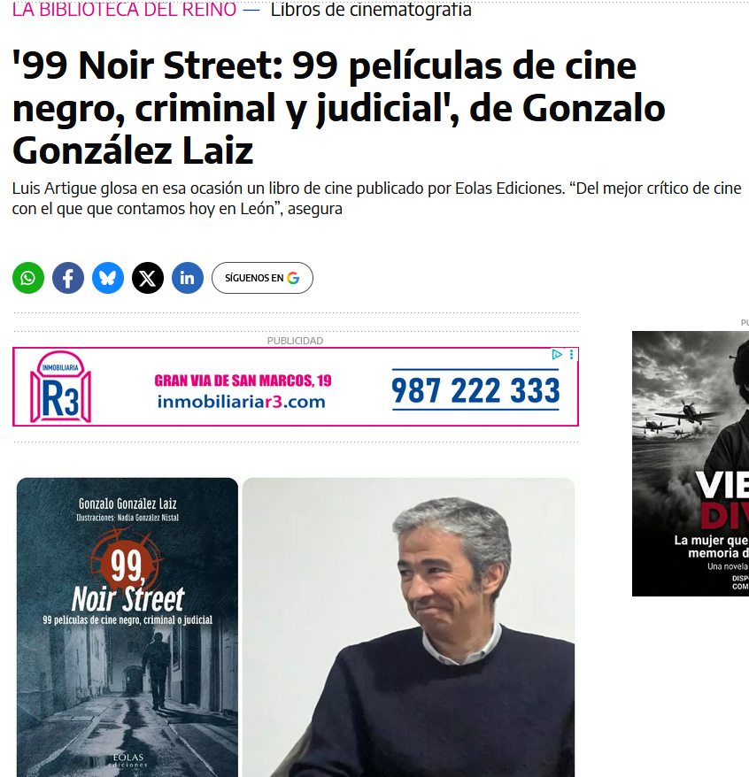 Morirdecine's tweet photo. Espectacular reseña de #99NoirStreet por parte de @luisartigue en @ileoncom ¡Muchas gracias!

"Observaciones precisas, definiciones sintéticas y asociaciones sugerentes".

Podéis  leerla aquí:  https://t.co/8UVxxJdWfq https://t.co/9oQL3MbtlF