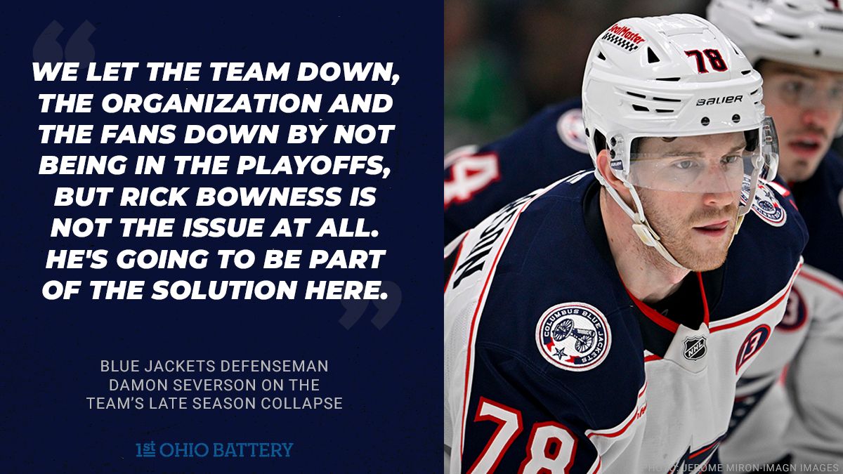 1stOhioBattery's tweet image. Count defenseman Damon Severson among the Blue Jackets who are all in on Rick Bowness. #CBJ