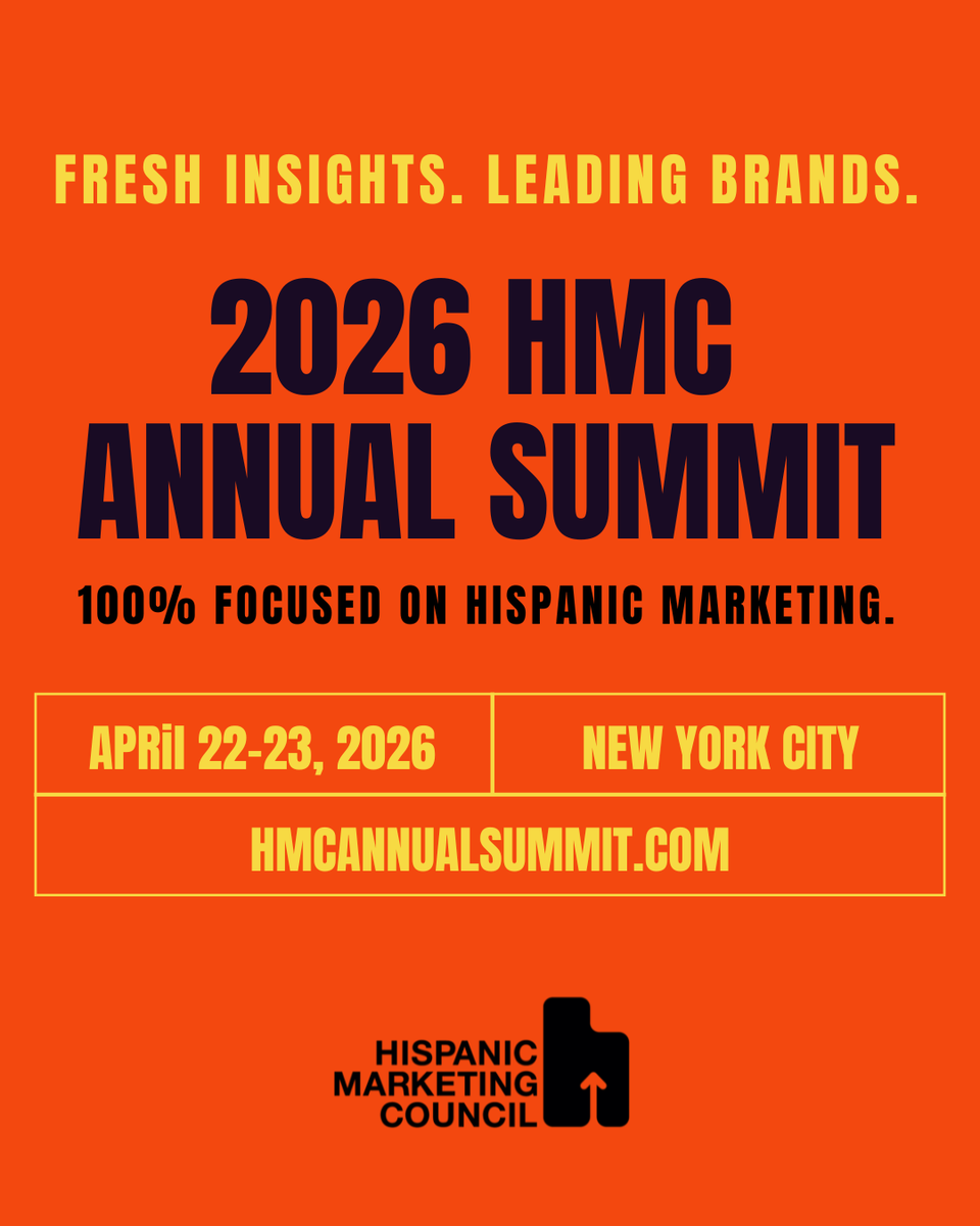 hmchispanic's tweet photo. Ready to accelerate your brand's growth? Join us at the 2026 HMC Annual Summit in New York City!

Register now before it's too late: https://t.co/T9ZSwGeOLy

#HMC2026 #HispanicMarketing #MarketingStrategy #NYCevents #GrowthMindset https://t.co/XFJn1JF9Pc