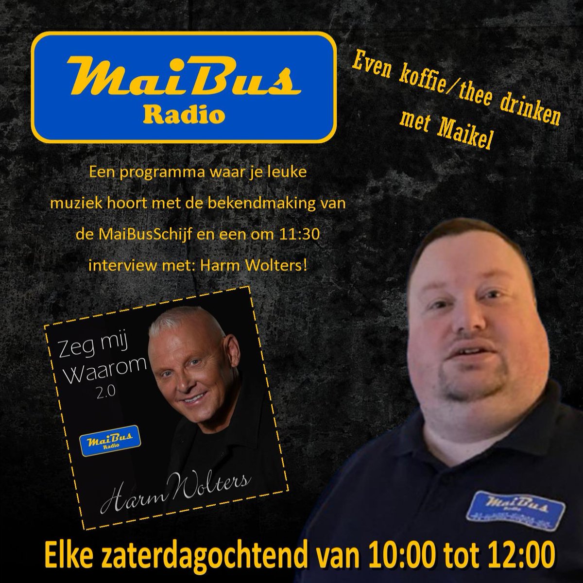 MaibusRadio's tweet photo. Komende zaterdag in "Koffie/Thee drinken hebben we een interview met Harm Wolters over zijn nummer "Zeg Mij Waarom 2.0".

Luisteren kan via https:https://t.co/PLZ9eWzX3C of TuneIn, Apple Music, myTuner Radio, radio NED+ e.v.a. en elke #internetradio #1485khz #middengolf #LPAM https://t.co/exRPwukrZ7