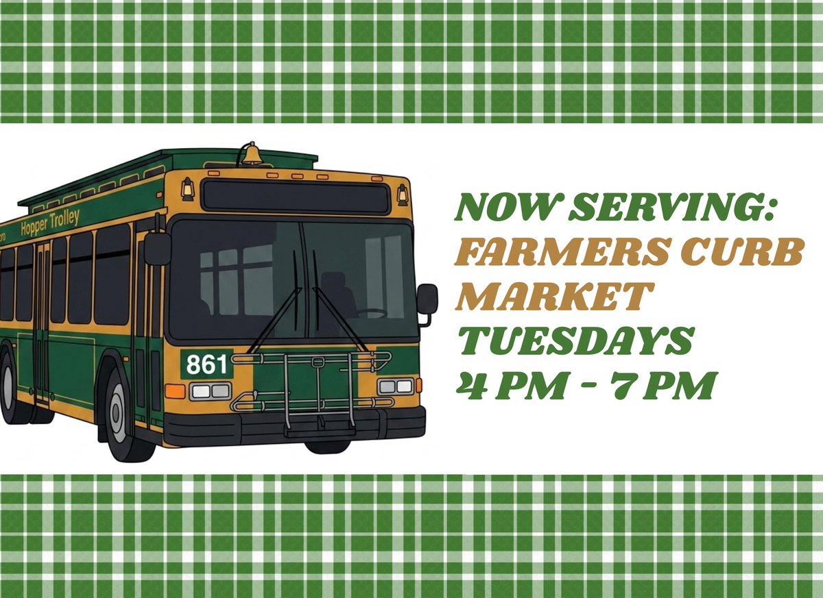 Service Update: Hopper Trolley

Every Tuesday from 4 PM – 7 PM, the Hopper Trolley is providing fare-free service to the Greensboro Farmers Curb Market.
This service expansion is focused on increasing economic mobility by connecting our residents directly to fresh resources.