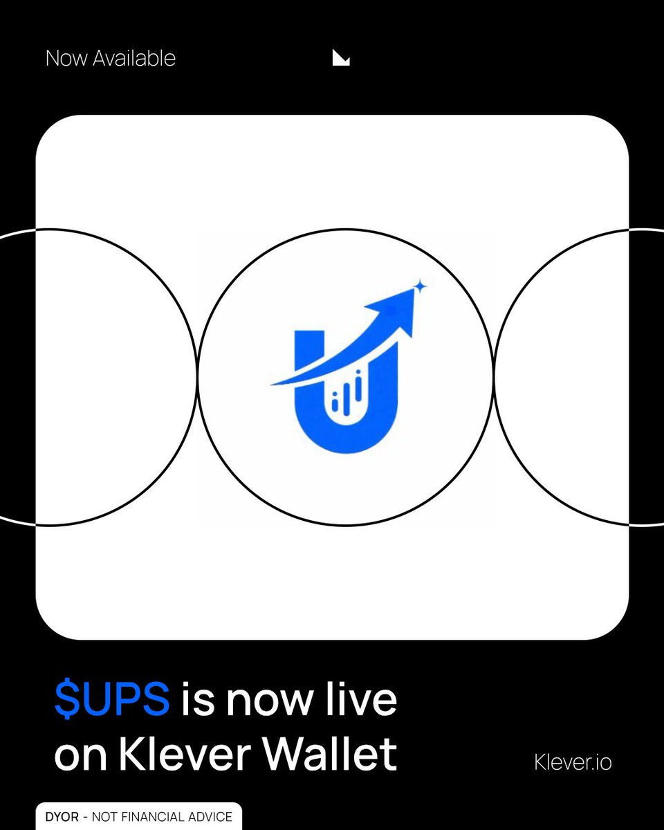 $UPS is now supported on Klever Wallet.
Users can now securely store, send, and receive <a href="/upscreener/">Upscreener</a> directly from their wallet.  

Disclaimer: Informational content about a Klever Wallet feature only. Klever does not endorse investing in this project or coin. DYOR.