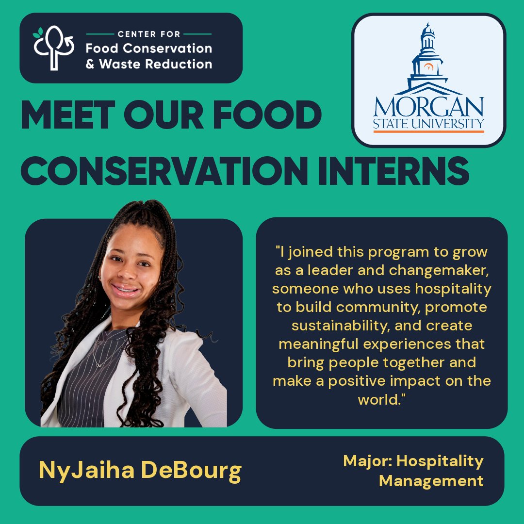 conserve_food's tweet image. 🌟 Spotlighting 2 of our #FoodConservation interns from @MorganStateU — NyJaiha DeBourg and Chanel Green! These incredible #changemakers completed our Fall '25 9-week intensive alongside top #foodsystems experts. 👏

#Sustainability #FoodLeaders #NextGen #foodwaste #NIFA